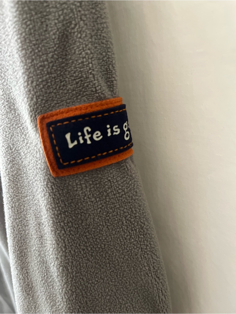 Life Is Good Men's Gray Zip-Up Fleece with Orange Trim XL - Picture 4 of 5